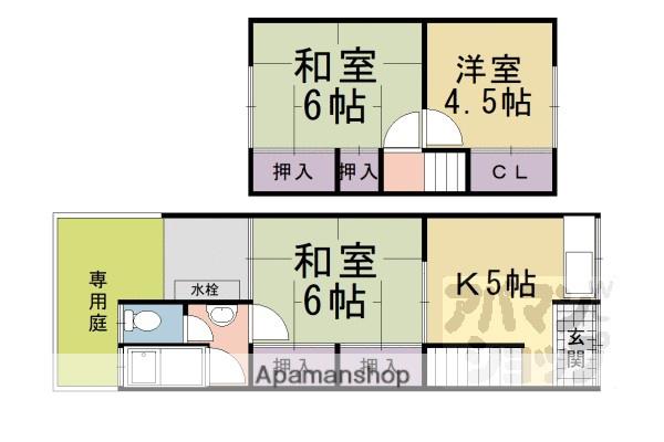 鶏冠井町東井戸貸家(3K)の間取り写真