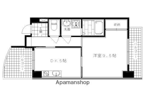 ピュアコート五条(1DK/9階)の間取り写真