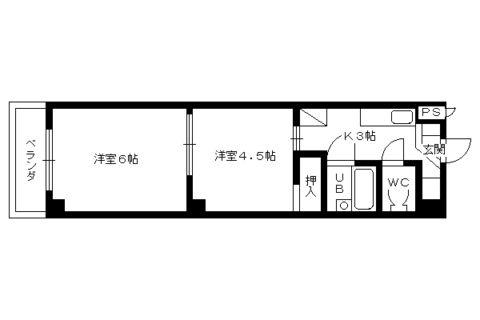 ドミール三条(2K/5階)の間取り写真