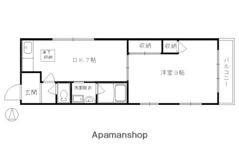 肥後エグゼクティブビル(1DK/1階)の間取り写真