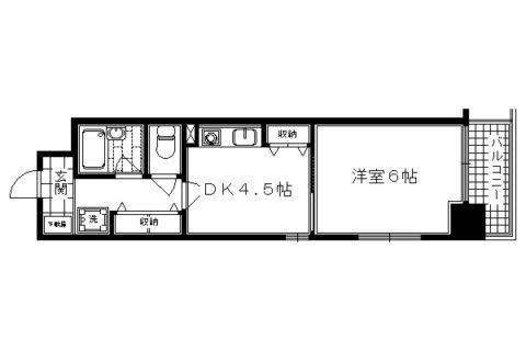 エスリード四条河原町(1DK/12階)の間取り写真