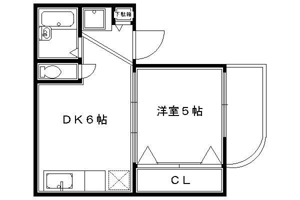メゾンド ポエジー(1DK/3階)の間取り写真