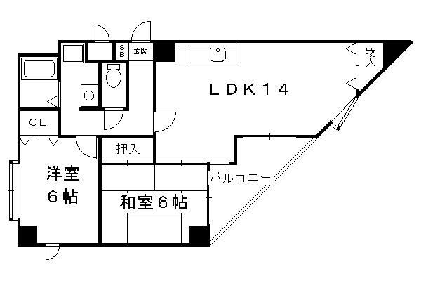 カサベルデ(2LDK/3階)の間取り写真