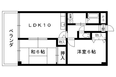 カサベルデ(2LDK/3階)の間取り写真