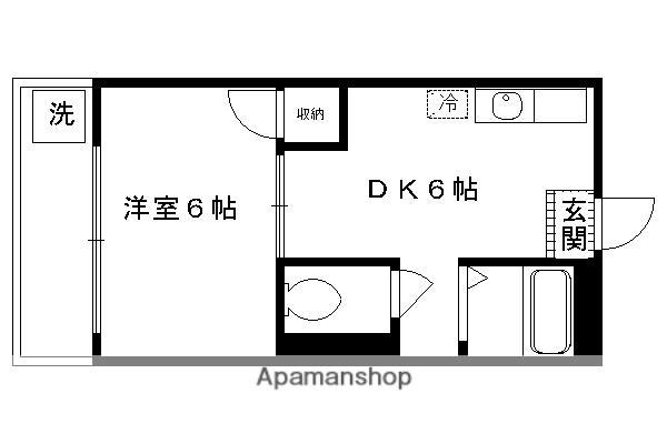 パールハイツイナリ(1DK/6階)の間取り写真