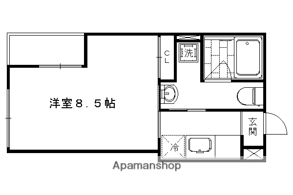 マルティ円町(1K/2階)の間取り写真