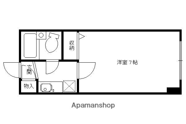 吾道庵PARTⅡ(1K/2階)の間取り写真