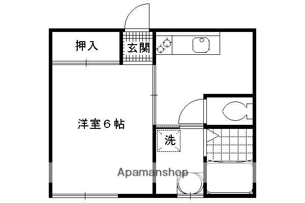 こばしりハイツ(1K/1階)の間取り写真