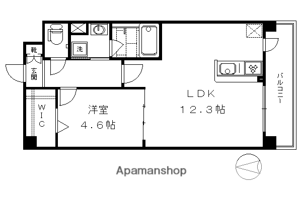 パルティール東山(1LDK/3階)の間取り写真