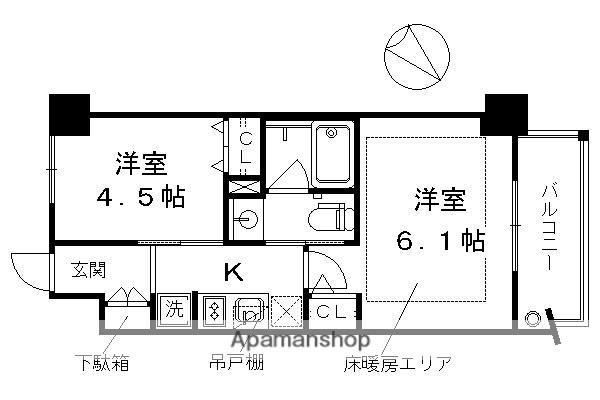エステムプラザ京都河原町通IIレジデンシャル(2K/7階)の間取り写真