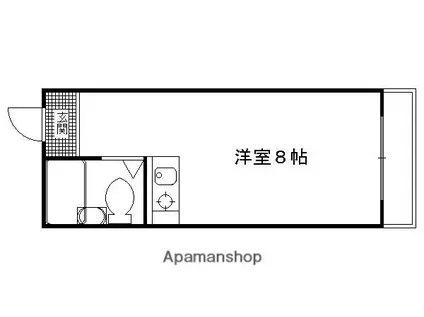 高山ビル(ワンルーム/2階)の間取り写真