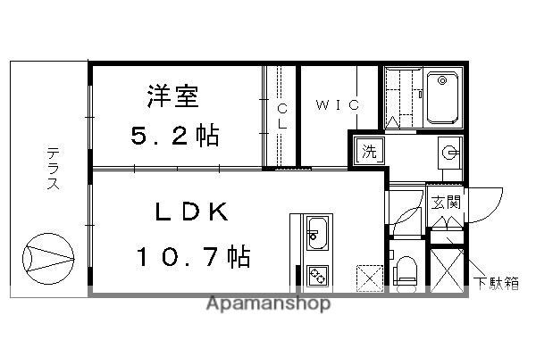 ビクトワール京都河原町(1LDK/1階)の間取り写真