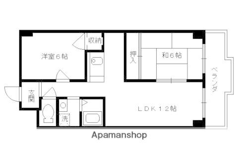 シャルム幡山(2LDK/4階)の間取り写真