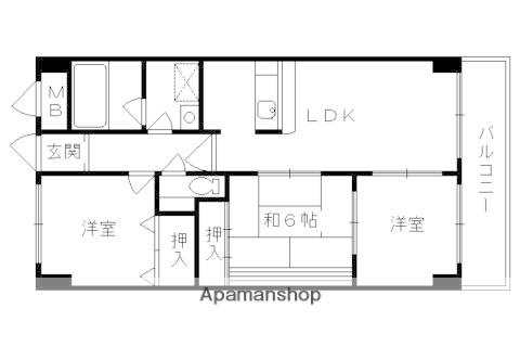 モイセス桜木(3LDK/1階)の間取り写真