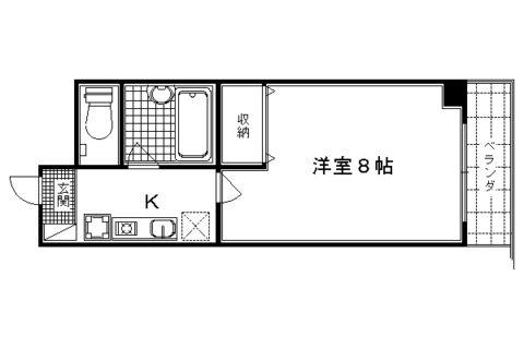 レジデンスじゅらく(1K/1階)の間取り写真