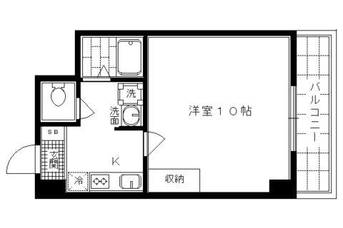 アルトシュロス四条大宮(1K/1階)の間取り写真