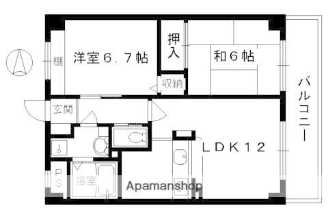アビエンテ大藪(2LDK/1階)の間取り写真