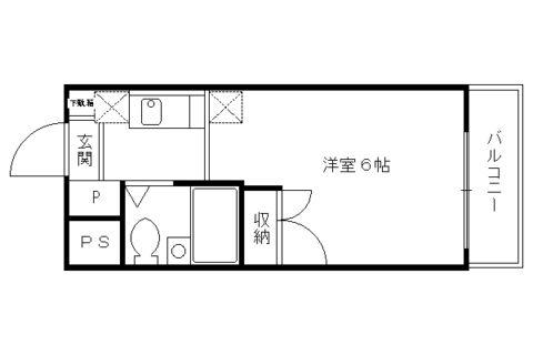 パルティール御陵(1K/2階)の間取り写真