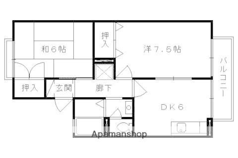 葵TERRACE小野(2DK/1階)の間取り写真