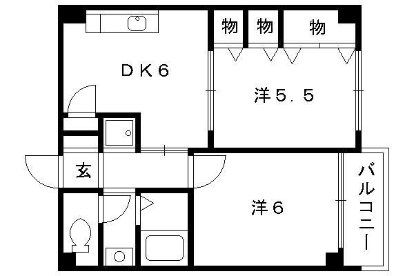 セントアミュー(2DK/2階)の間取り写真