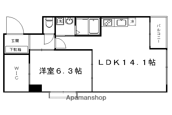 パレ朱雀門(1LDK/3階)の間取り写真