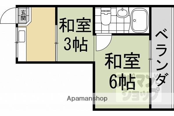 マンション大和(2K/4階)の間取り写真