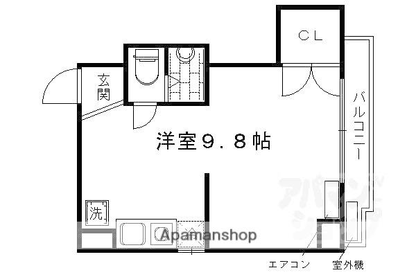 ROYAL河原町五条(ワンルーム/6階)の間取り写真