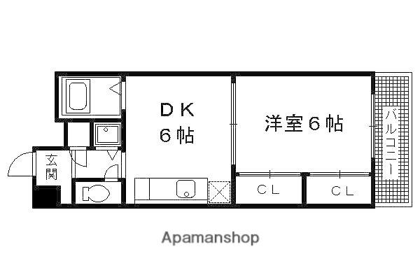 レジデンスオークラ(1DK/1階)の間取り写真