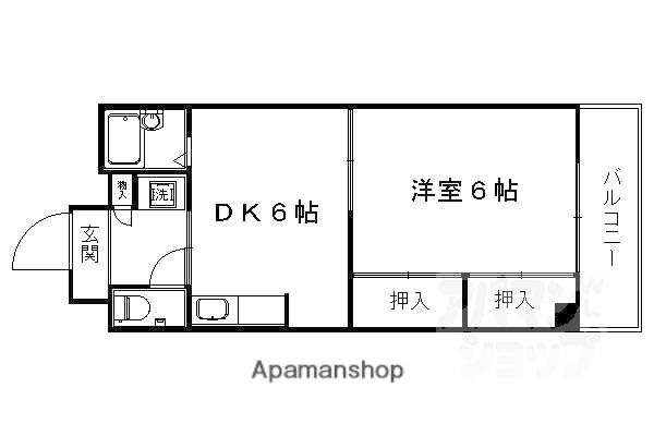 レジデンスオークラ(1DK/5階)の間取り写真