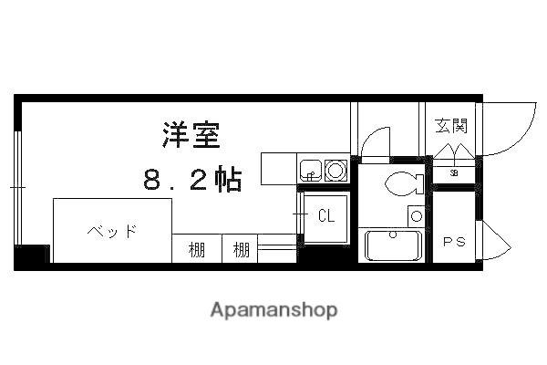 松屋レジデンス修学院(ワンルーム/4階)の間取り写真