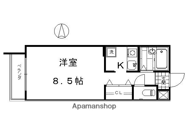 アザレア館(1K/2階)の間取り写真