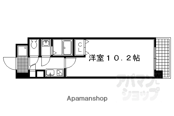 サンシティ烏丸高辻(1K/9階)の間取り写真