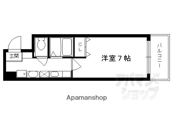 サンロイヤル五条(1K/3階)の間取り写真