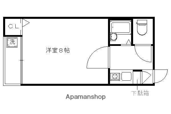 A・CCUEIL 五条(1K/2階)の間取り写真