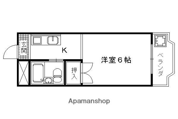 シャレー小野(1K/3階)の間取り写真
