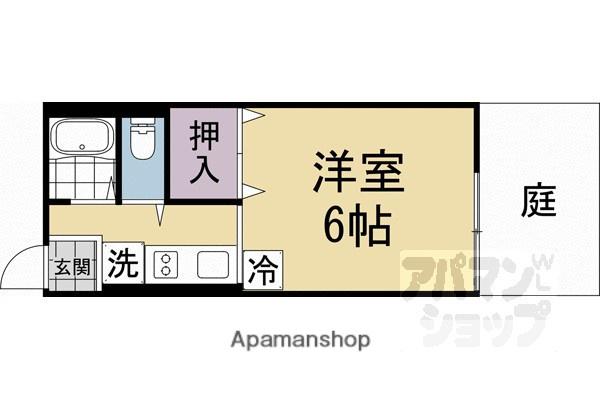 ハイツタウン聖護院(1K/1階)の間取り写真