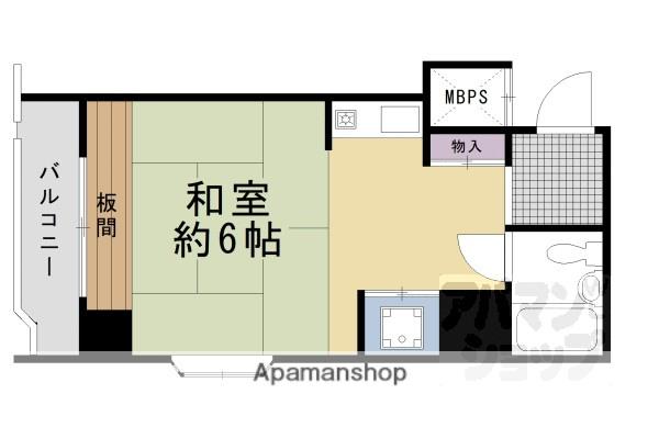 エクレーヌ御池(ワンルーム/10階)の間取り写真