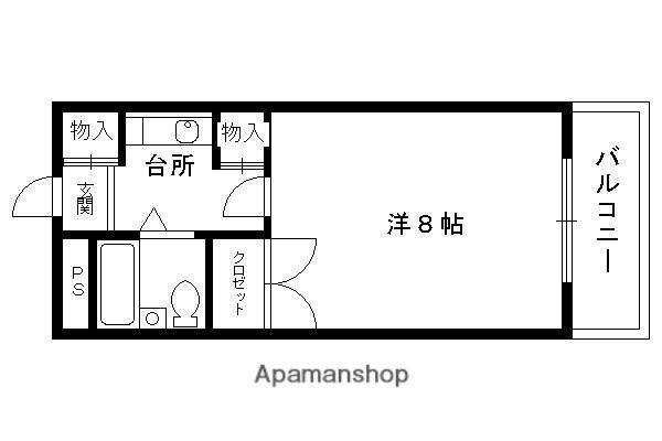 サンフェスタ東福寺(1K/2階)の間取り写真
