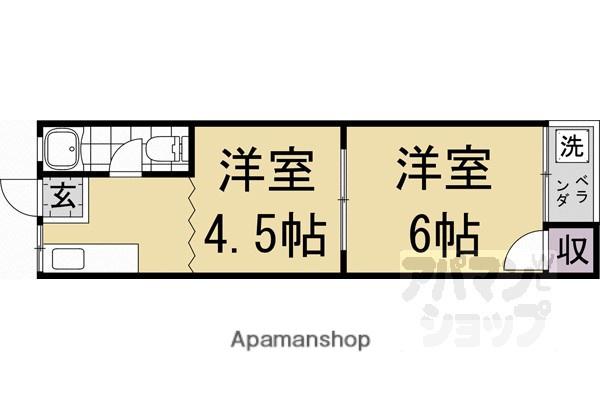 コーポ西茶屋(2K/2階)の間取り写真