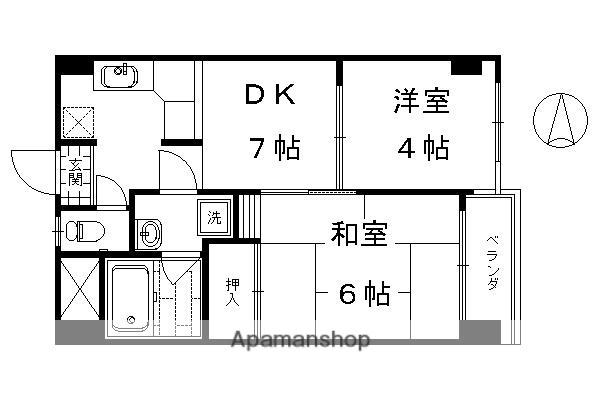コスモハイツONO(2DK/4階)の間取り写真