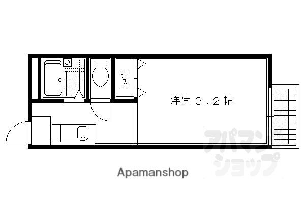 グリーンキャンパス北白川(1K/1階)の間取り写真