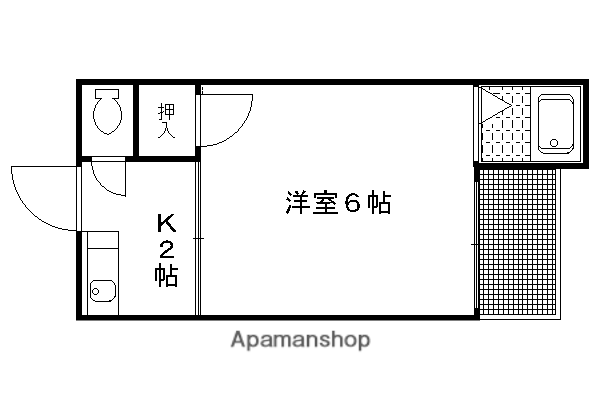 北白川ハイツ(1K/2階)の間取り写真
