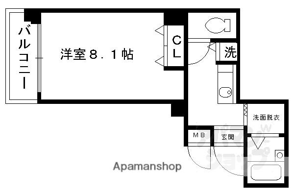 サムティ京都祇園(1K/2階)の間取り写真