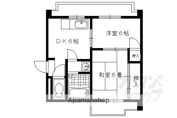 第2谷口マンション(2DK/3階)の間取り写真