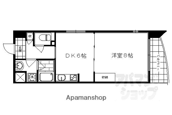 ALBA烏丸御池(1DK/4階)の間取り写真