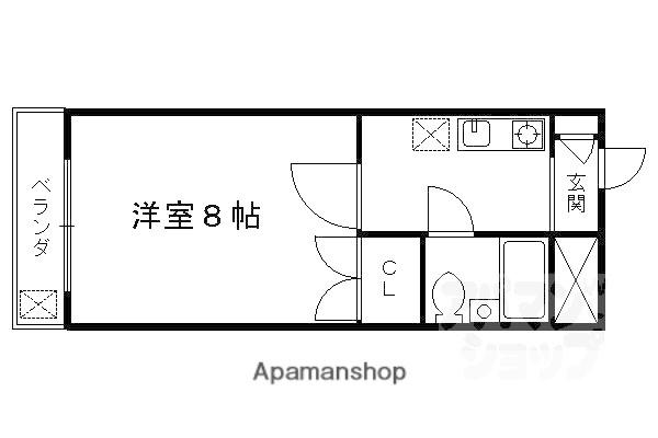 エクセレント丸太町(1K/1階)の間取り写真