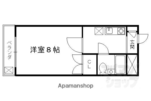 エクセレント丸太町(1K/2階)の間取り写真