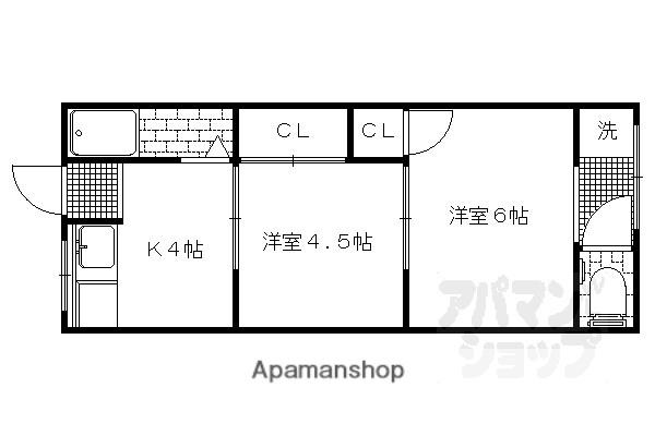 ハイツ白龍(2DK/3階)の間取り写真