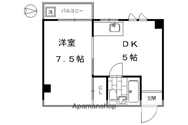 ドミトリー北斗(1DK/4階)の間取り写真