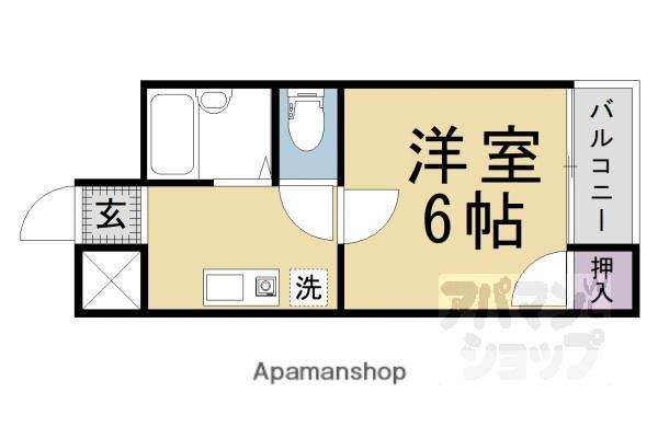 シェモア桂坂(1K/1階)の間取り写真